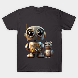 Cute Vintage Robot with Sidekick T-Shirt